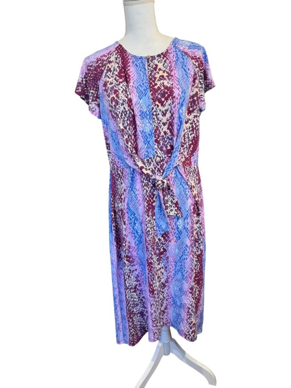C. Wonder By Christian Siriano Womens Snake Print Midi Dress. Large NWT